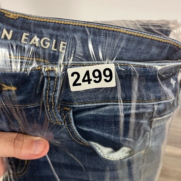 American Eagle Distressed Next Level Stretch Jeggings Womens 2 Blue Denim 2499 - Picture 10 of 10